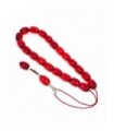 Red amber worry beads efhantro, simple bead finish, 709
