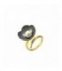 Titanium ring, pearl in flower, code RG30322