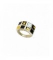 Sterling silver enamel ring with flexible squares, code RG2902-47-24