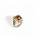 Sterling silver ring with gold plated top embroidery design, code DΕ-266