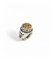 Sterling silver ring, gold plated floral cross byzantine design, code DE-264