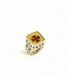 Sterling silver ring with gold plated top cross, byzantine design, code DΕ-265