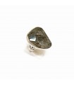 Sterling silver ring with clear quartz and black tourmaline, code ED-53