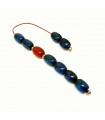 Blue amber begleri beads, 744