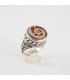 Sterling silver ring with gold plated top spiral, code DE-274