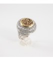 Sterling silver ring with a gold-plated rosette, code DE_296