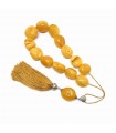 Raw Butterscotch Amber worry beads, simple bead finish, code 719