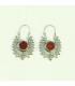 Folk art earrings with semi precious stone carnelian, code S_132