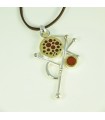Alloy pendant with Carnelian semi precious stone, code M_159