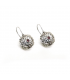 Sterling silver earrings with cross and garnet semi precious stone, S-63