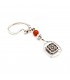 Silver Keychain, with carnelian and amber, code KR_2