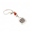Silver Keychain, with carnelian and amber, code KR_2