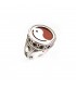 Sterling silver ring with yin and Yang symbol and carnelian, code D_329