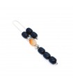 Obsidian & Agate semi precious begleri beads, code 390