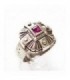 Sterling silver ring with ruby-garnet, code D-54