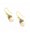 Handmade sterling silver earrings with gold K_14 and pearls, code SF_217