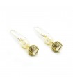 Handmade sterling silver earrings with gold K_14 and pearls, code SN_112