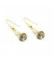 Handmade sterling silver earrings with gold K_14 and pearls, code SN_42