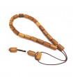 Coco wood komboloi with sterling silver,  code 495