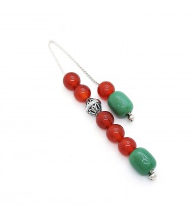 Green aventurine and Carnelian semi precious begleri beads