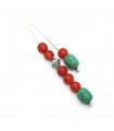 Green aventurine and Carnelian semi precious begleri beads