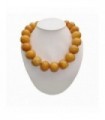 Antique color amber necklace, code Κ-1